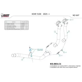 Mivv Tubo Descatalizador Kove 510X KO.003.C1