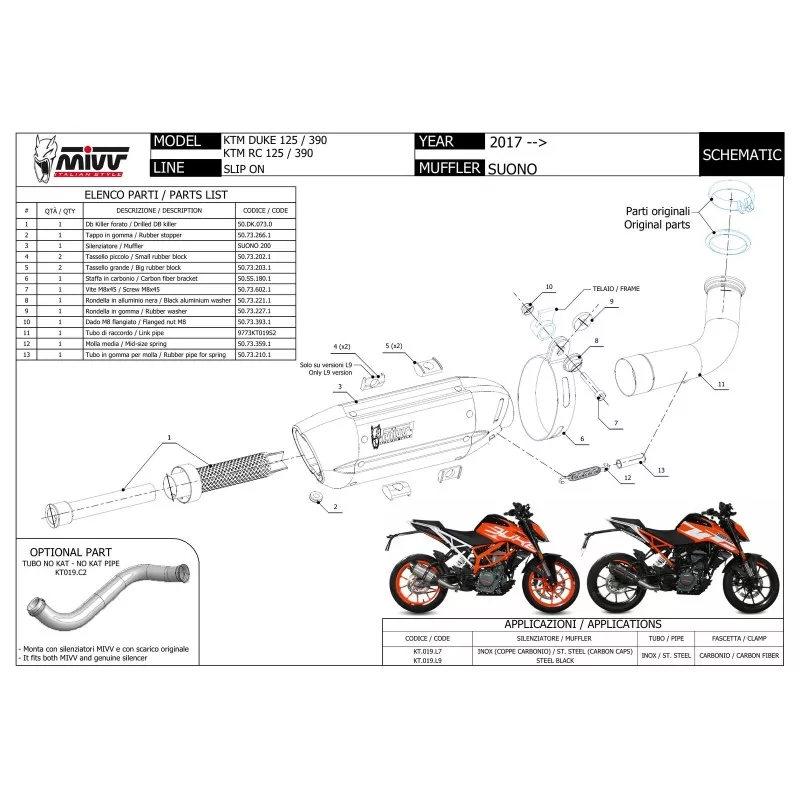 Exhaust Mivv Ktm Duke 390 2017/2020 KT.019.L9