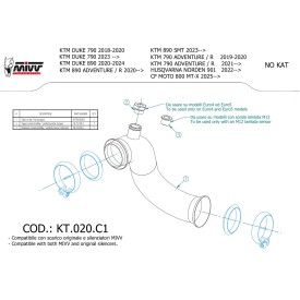 Mivv Tubo Descatalizador CF Moto 800MT-X KT.020.C1