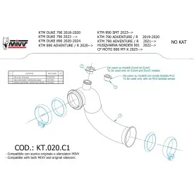 Mivv Decatalizzatore No Kat CF Moto 800MT-X KT.020.C1