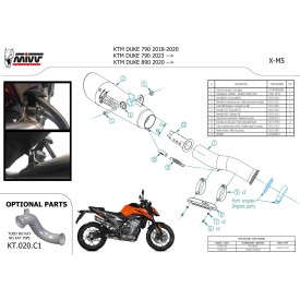 Mivv X-M5 Titanio Ktm 890 DUKE KT.020.LC5T