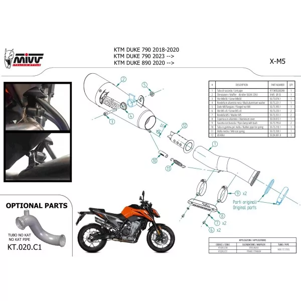 Mivv X-M5 Titan Ktm 890 DUKE