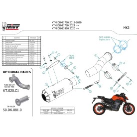 Mivv MK3 Schwarz Ktm 890 DUKE KT.020.SM3B