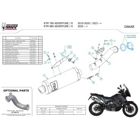 Mivv DAKAR Noir Ktm 890 ADVENTURE / R KT.021.LEKB