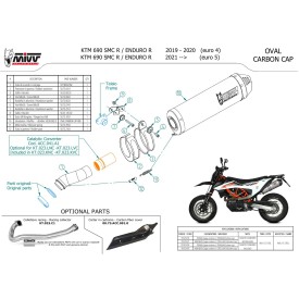 Mivv OVAL Titanium carbon end cap Ktm 690 SMC R KT.023.LNC + ACC.041.A1