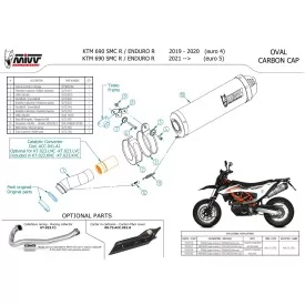 Mivv OVAL Noir fond carbone Ktm 690 ENDURO R
