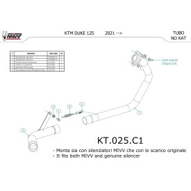 Mivv Tubo Descatalizador Ktm 125 DUKE KT.025.C1