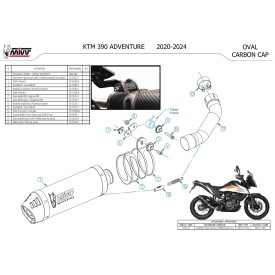 Mivv OVAL Carbon Carbon-Endkappe Ktm 390 ADVENTURE KT.024.L3C