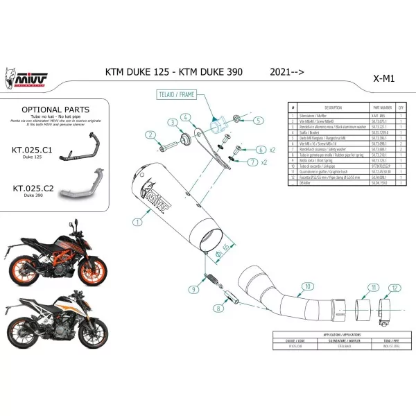 Mivv X-M1 Negro Ktm 390 DUKE