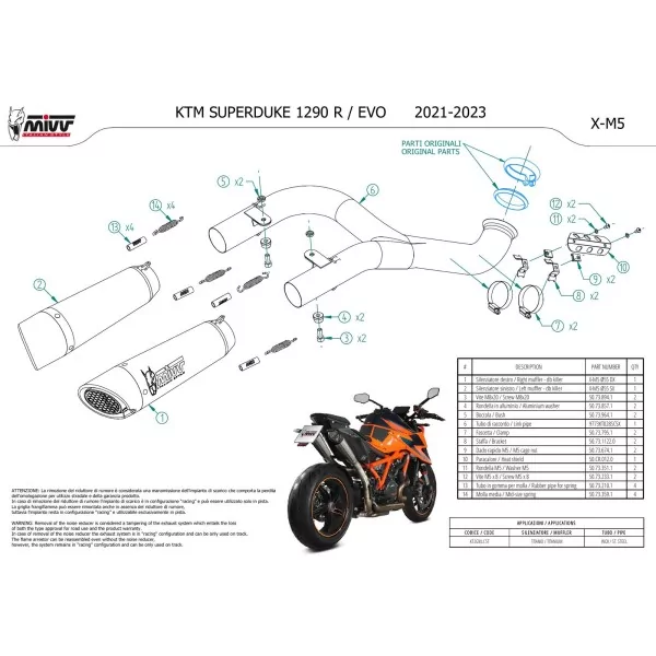 Mivv X-M5 Titanio Ktm 1290 SUPERDUKE R / EVO