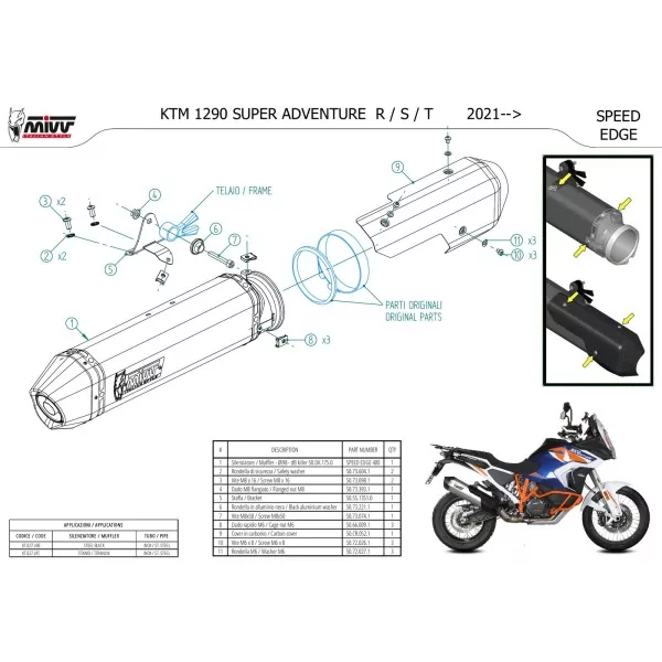 Mivv SPEED EDGE Titanium Ktm 1290 SUPER ADVENTURE / R / S / T