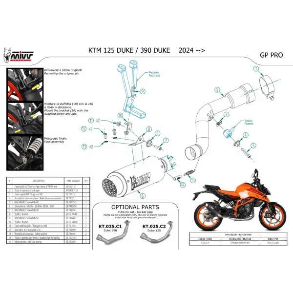 Mivv GPpro Carbon Ktm 390 DUKE