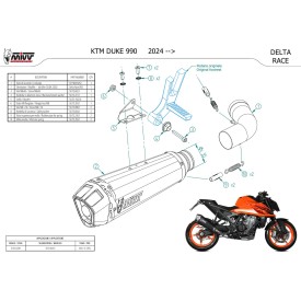 Mivv DELTA RACE Schwarz Ktm 990 DUKE KT.032.LDRB