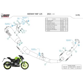 Mivv Scarico Sportivo Completo Nero Keeway RKF 125 KW.001.SC4B
