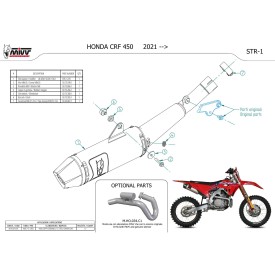 Mivv STR1 Edelstahl Honda CRF 450 R M.HO.034.SXC