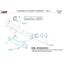 Mivv Collecteur Racing Husqvarna 701 ENDURO / SUPERMOTO M.HU.010.C1