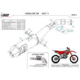 Mivv STR1 Inox Honda CRF 250 R M.HO.035.SXC
