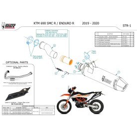 Mivv STR1 Noir Ktm 690 ENDURO R M.KT.031.LXBC + ACC.041.A1