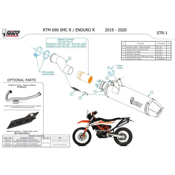 Mivv STR1 Black Ktm 690 ENDURO R