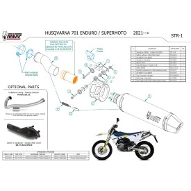 Mivv STR1 Titan Husqvarna 701 ENDURO / SUPERMOTO M.HU.010.L4C + ACC.041.A1