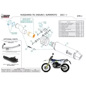 Mivv STR1 Stainless Steel Husqvarna 701 ENDURO / SUPERMOTO M.HU.010.LXC + ACC.041.A1