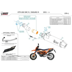 Mivv STR1 Stainless Steel Ktm 690 ENDURO R M.KT.032.LXC + ACC.041.A1