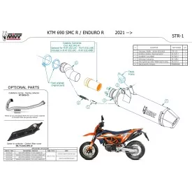Mivv STR1 Edelstahl Ktm 690 ENDURO R M.KT.032.LXC + ACC.041.A1