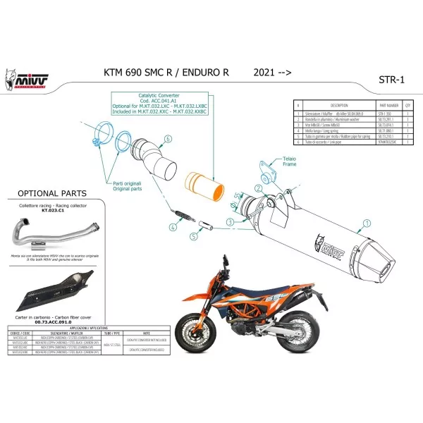 Mivv STR1 Edelstahl Ktm 690 ENDURO R