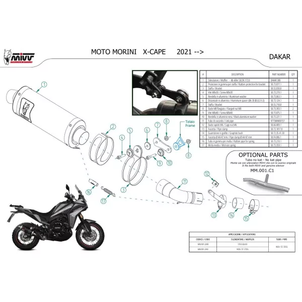 Mivv DAKAR Negro Moto Morini X-CAPE
