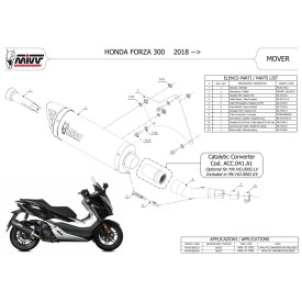 Mivv MOVER Noir Honda FORZA 300 MV.HO.0002.LV + ACC.041.A1