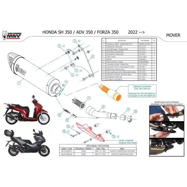 Mivv MOVER Nero Honda SH 350