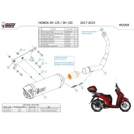 Mivv Escape Deportivo Completo Negro Honda SH 125 MV.HO.0005.LV + ACC.041.A1