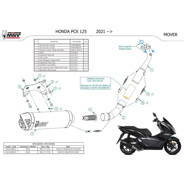 Mivv Escape Deportivo Completo Negro Honda PCX 125