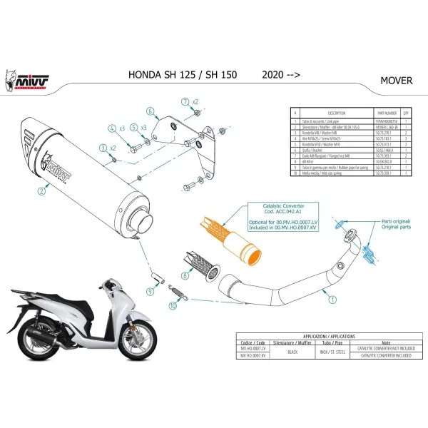 Mivv Escape Deportivo Completo Negro Honda SH 150