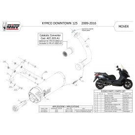 Mivv Escape Deportivo Completo Negro Kymco DOWNTOWN 125 MV.KY.0002.LV + ACC.033.A1