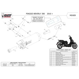 Mivv MOVER Negro Piaggio BEVERLY 300 MV.PG.0001.LV + ACC.044.A1