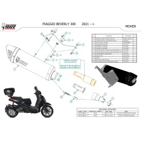 Mivv MOVER Schwarz Piaggio BEVERLY 300 HPE MV.PG.0006.LV + ACC.044.A1