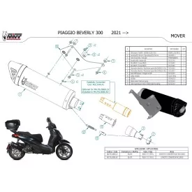 Mivv MOVER Nero Piaggio BEVERLY 300 HPE MV.PG.0006.LV + ACC.044.A1