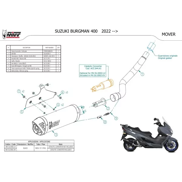 Mivv MOVER Noir Suzuki BURGMAN 400