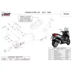 Mivv MOVER Schwarz Yamaha X-MAX 125 MV.YA.0002.LV + ACC.044.A1