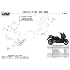 Mivv MOVER Negro Yamaha X-MAX 300 MV.YA.0001.LV + ACC.044.A1