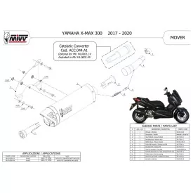 Mivv MOVER Negro Yamaha X-MAX 300 MV.YA.0001.LV + ACC.044.A1