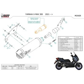 Mivv MOVER Schwarz Yamaha X-MAX 300 MV.YA.0006.LV + ACC.044.A1