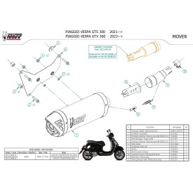 Mivv MOVER Black Piaggio VESPA GTS 300 MV.PG.0008.LV + ACC.044.A1