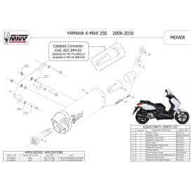 Mivv MOVER Black Yamaha X-MAX 250 MV.YA.0003.LV + ACC.044.A1