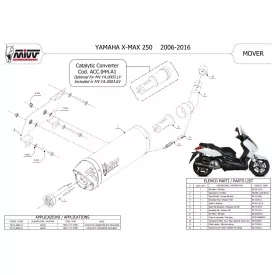 Mivv MOVER Schwarz Yamaha X-MAX 250 MV.YA.0003.LV + ACC.044.A1