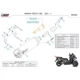 Mivv MOVER Noir Yamaha TRICITY 300 MV.YA.0008.LV + ACC.044.A1
