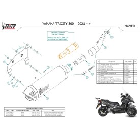 Mivv MOVER Schwarz Yamaha TRICITY 300 MV.YA.0008.LV + ACC.044.A1