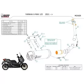 Mivv Echappement Sport Complet Noir Yamaha X-MAX 125