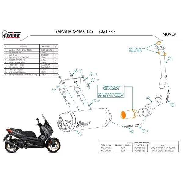 Mivv Escape Deportivo Completo Negro Yamaha X-MAX 125